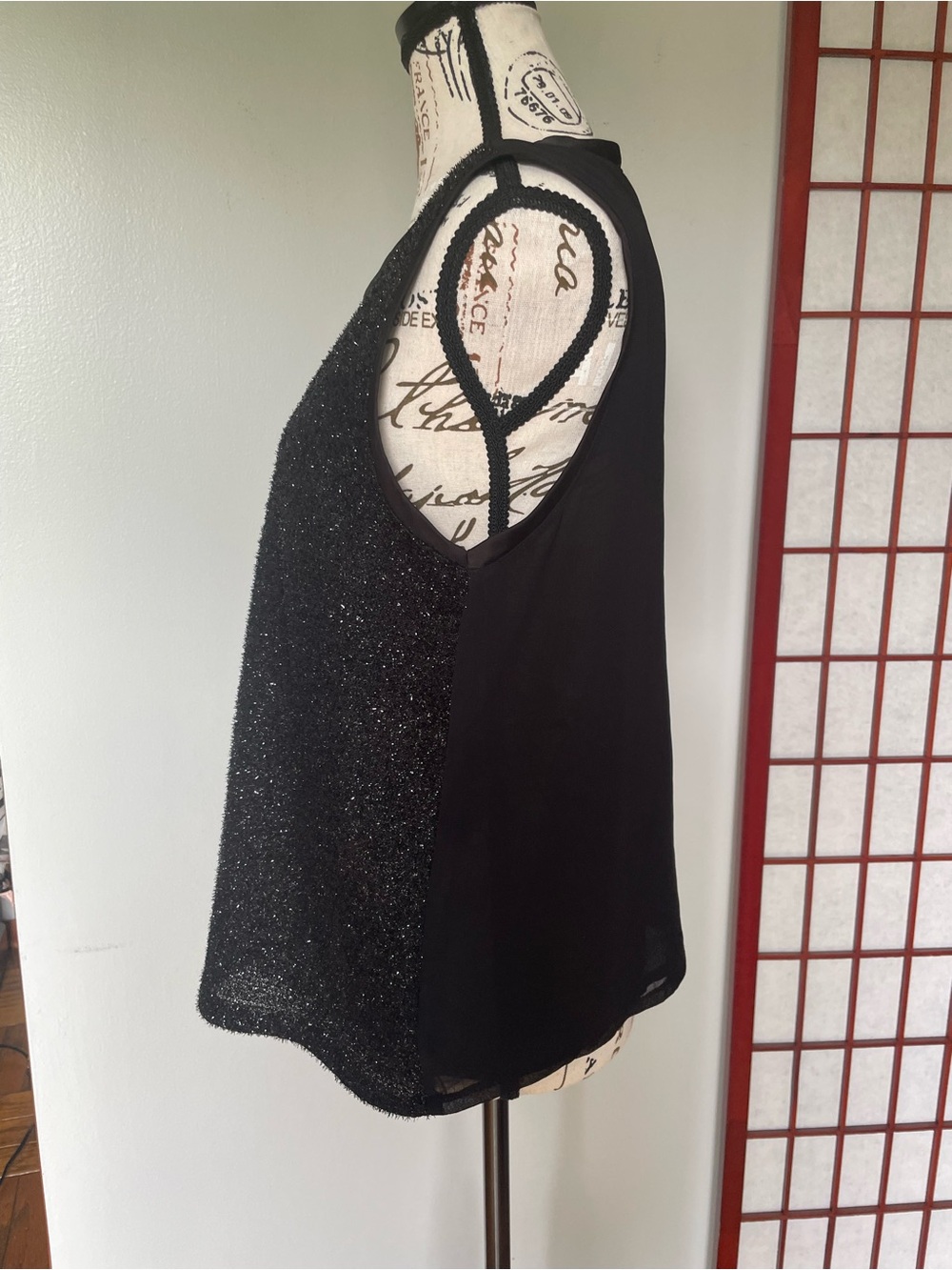 MNG Sparkle Black Sleeveless Women's Top, Size M - Picture 3 of 8